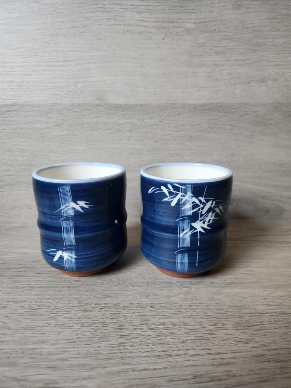 Asian Blue White Cobalt Tea Sake Coffee Mug Japanese Bamboo Pattern 10oz b314